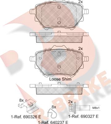 R Brake RB2162 - Bremžu uzliku kompl., Disku bremzes ps1.lv