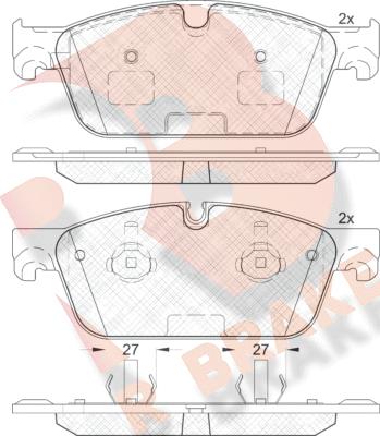 R Brake RB2105 - Bremžu uzliku kompl., Disku bremzes ps1.lv