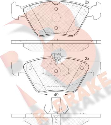 R Brake RB2114 - Bremžu uzliku kompl., Disku bremzes ps1.lv