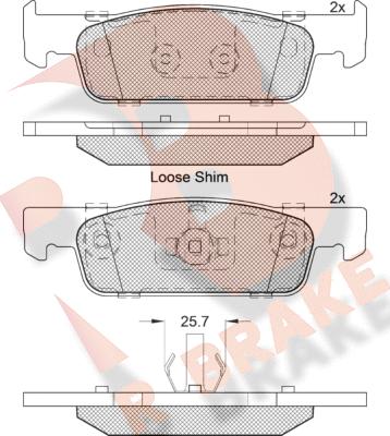 R Brake RB2115-203 - Bremžu uzliku kompl., Disku bremzes ps1.lv