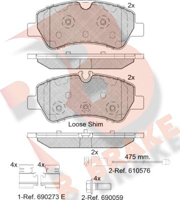 R Brake RB2116-203 - Bremžu uzliku kompl., Disku bremzes ps1.lv