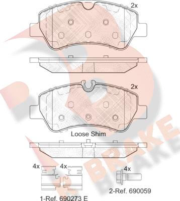 R Brake RB2116 - Bremžu uzliku kompl., Disku bremzes ps1.lv