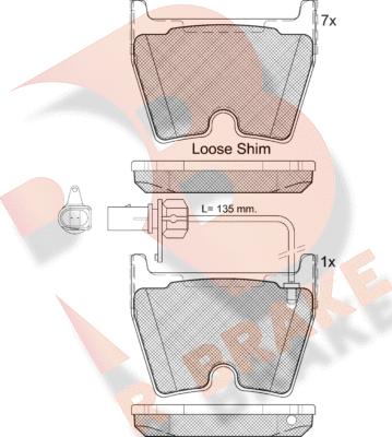 R Brake RB2113-208 - Bremžu uzliku kompl., Disku bremzes ps1.lv