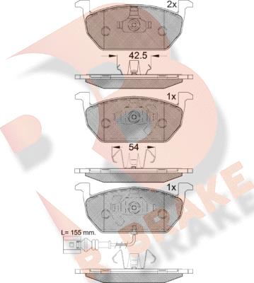 R Brake RB2189 - Bremžu uzliku kompl., Disku bremzes ps1.lv