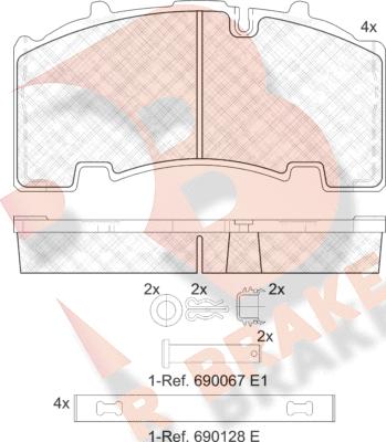 R Brake RB2135-066 - Bremžu uzliku kompl., Disku bremzes ps1.lv