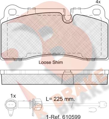 R Brake RB2121-203 - Bremžu uzliku kompl., Disku bremzes ps1.lv