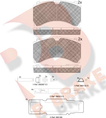 R Brake RB2123-073 - Bremžu uzliku kompl., Disku bremzes ps1.lv