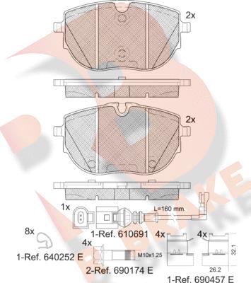 R Brake RB2399 - Bremžu uzliku kompl., Disku bremzes ps1.lv