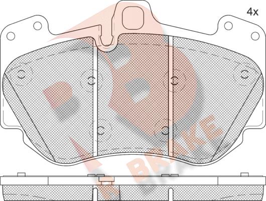 R Brake RB2349 - Bremžu uzliku kompl., Disku bremzes ps1.lv