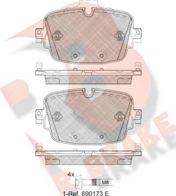 R Brake RB2341 - Bremžu uzliku kompl., Disku bremzes ps1.lv