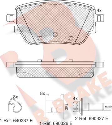 R Brake RB2353 - Bremžu uzliku kompl., Disku bremzes ps1.lv