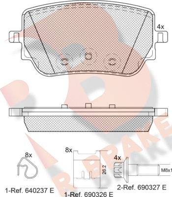 R Brake RB2352 - Bremžu uzliku kompl., Disku bremzes ps1.lv