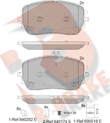 R Brake RB2365 - Bremžu uzliku kompl., Disku bremzes ps1.lv