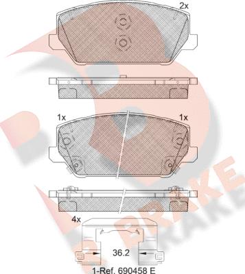 R Brake RB2306 - Bremžu uzliku kompl., Disku bremzes ps1.lv