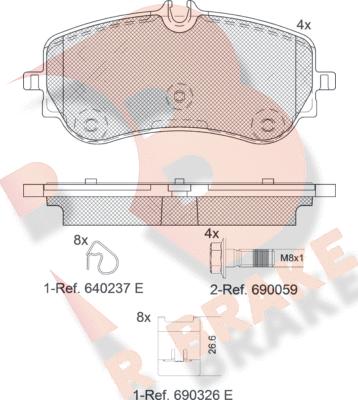 R Brake RB2301 - Bremžu uzliku kompl., Disku bremzes ps1.lv