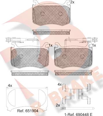 R Brake RB2303 - Bremžu uzliku kompl., Disku bremzes ps1.lv