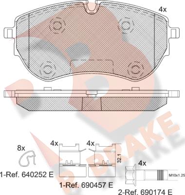 R Brake RB2319 - Bremžu uzliku kompl., Disku bremzes ps1.lv