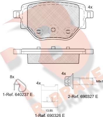 R Brake RB2384 - Bremžu uzliku kompl., Disku bremzes ps1.lv