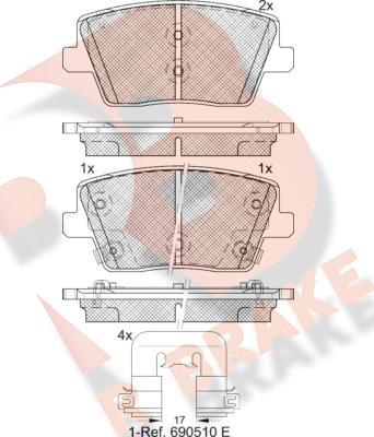 R Brake RB2334 - Bremžu uzliku kompl., Disku bremzes ps1.lv