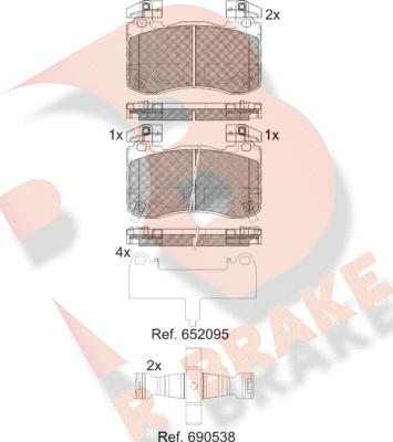 R Brake RB2333 - Bremžu uzliku kompl., Disku bremzes ps1.lv