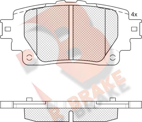 R Brake RB2376 - Bremžu uzliku kompl., Disku bremzes ps1.lv