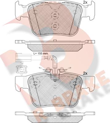 R Brake RB2299 - Bremžu uzliku kompl., Disku bremzes ps1.lv