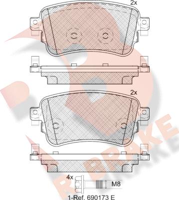 R Brake RB2294 - Bremžu uzliku kompl., Disku bremzes ps1.lv