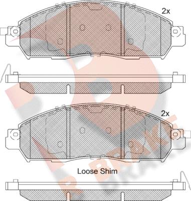 R Brake RB2249 - Bremžu uzliku kompl., Disku bremzes ps1.lv