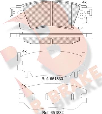 R Brake RB2241 - Bremžu uzliku kompl., Disku bremzes ps1.lv