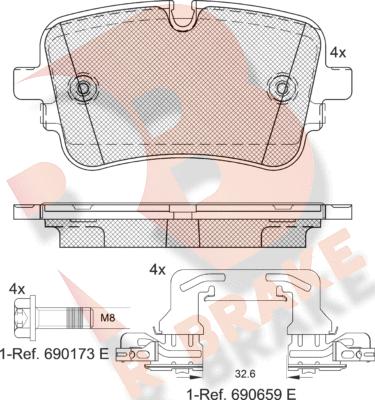 R Brake RB2248-203 - Bremžu uzliku kompl., Disku bremzes ps1.lv