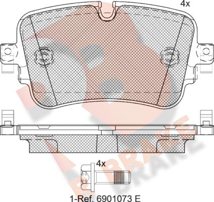 R Brake RB2248 - Bremžu uzliku kompl., Disku bremzes ps1.lv