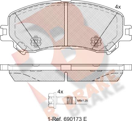 R Brake RB2259 - Bremžu uzliku kompl., Disku bremzes ps1.lv