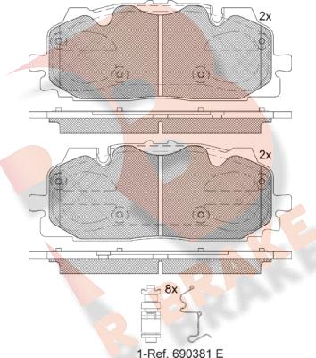 R Brake RB2254 - Bremžu uzliku kompl., Disku bremzes ps1.lv