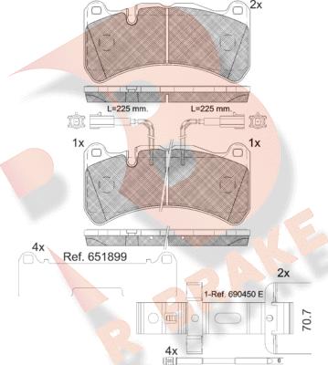 R Brake RB2260-203 - Bremžu uzliku kompl., Disku bremzes ps1.lv