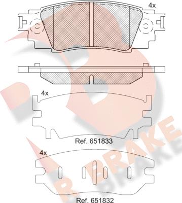 R Brake RB2262 - Bremžu uzliku kompl., Disku bremzes ps1.lv