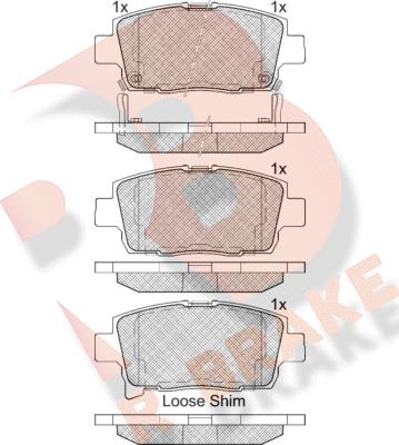 R Brake RB2205 - Bremžu uzliku kompl., Disku bremzes ps1.lv