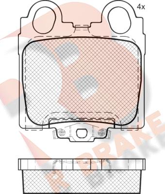 R Brake RB2208 - Bremžu uzliku kompl., Disku bremzes ps1.lv