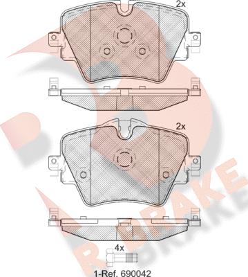 R Brake RB2216 - Bremžu uzliku kompl., Disku bremzes ps1.lv