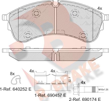 R Brake RB2283 - Bremžu uzliku kompl., Disku bremzes ps1.lv