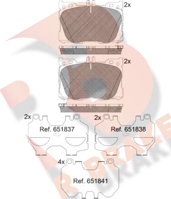 R Brake RB2282 - Bremžu uzliku kompl., Disku bremzes ps1.lv