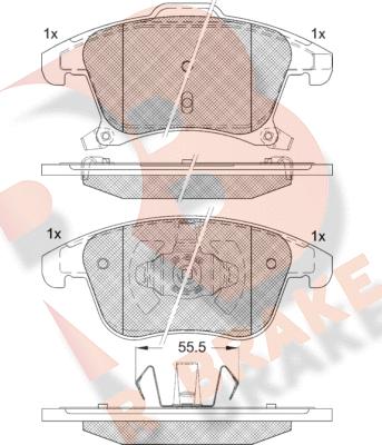 R Brake RB2231 - Bremžu uzliku kompl., Disku bremzes ps1.lv