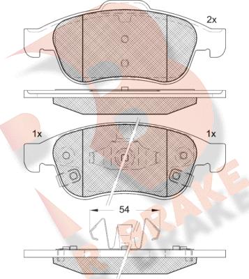 R Brake RB2228 - Bremžu uzliku kompl., Disku bremzes ps1.lv