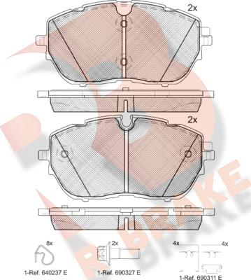 R Brake RB2227 - Bremžu uzliku kompl., Disku bremzes ps1.lv