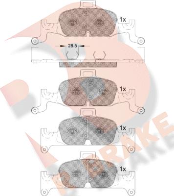 R Brake RB2279 - Bremžu uzliku kompl., Disku bremzes ps1.lv