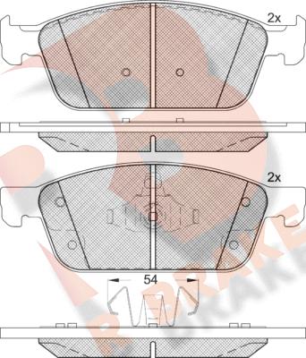 R Brake RB2273 - Bremžu uzliku kompl., Disku bremzes ps1.lv