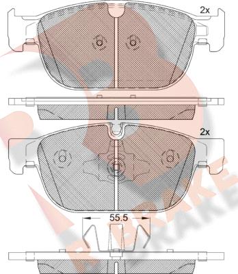 R Brake RB2272 - Bremžu uzliku kompl., Disku bremzes ps1.lv