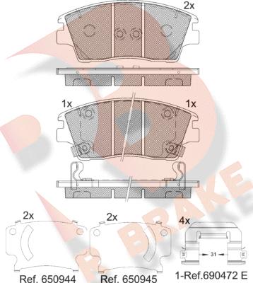 R Brake RB2277 - Bremžu uzliku kompl., Disku bremzes ps1.lv