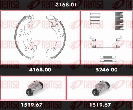 Remsa 3168.01 - Bremžu loku komplekts ps1.lv