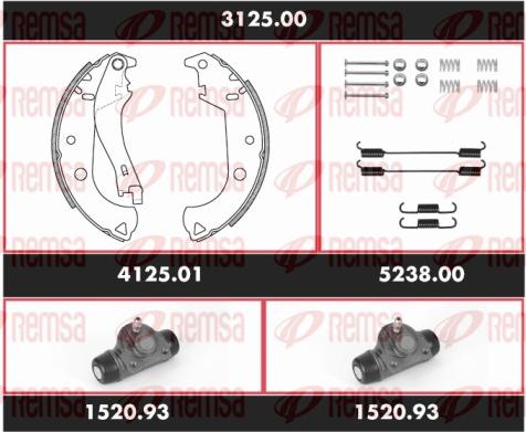 Remsa 3125.00 - Bremžu loku komplekts ps1.lv