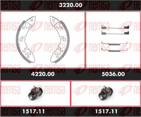 Remsa 3220.00 - Bremžu loku komplekts ps1.lv